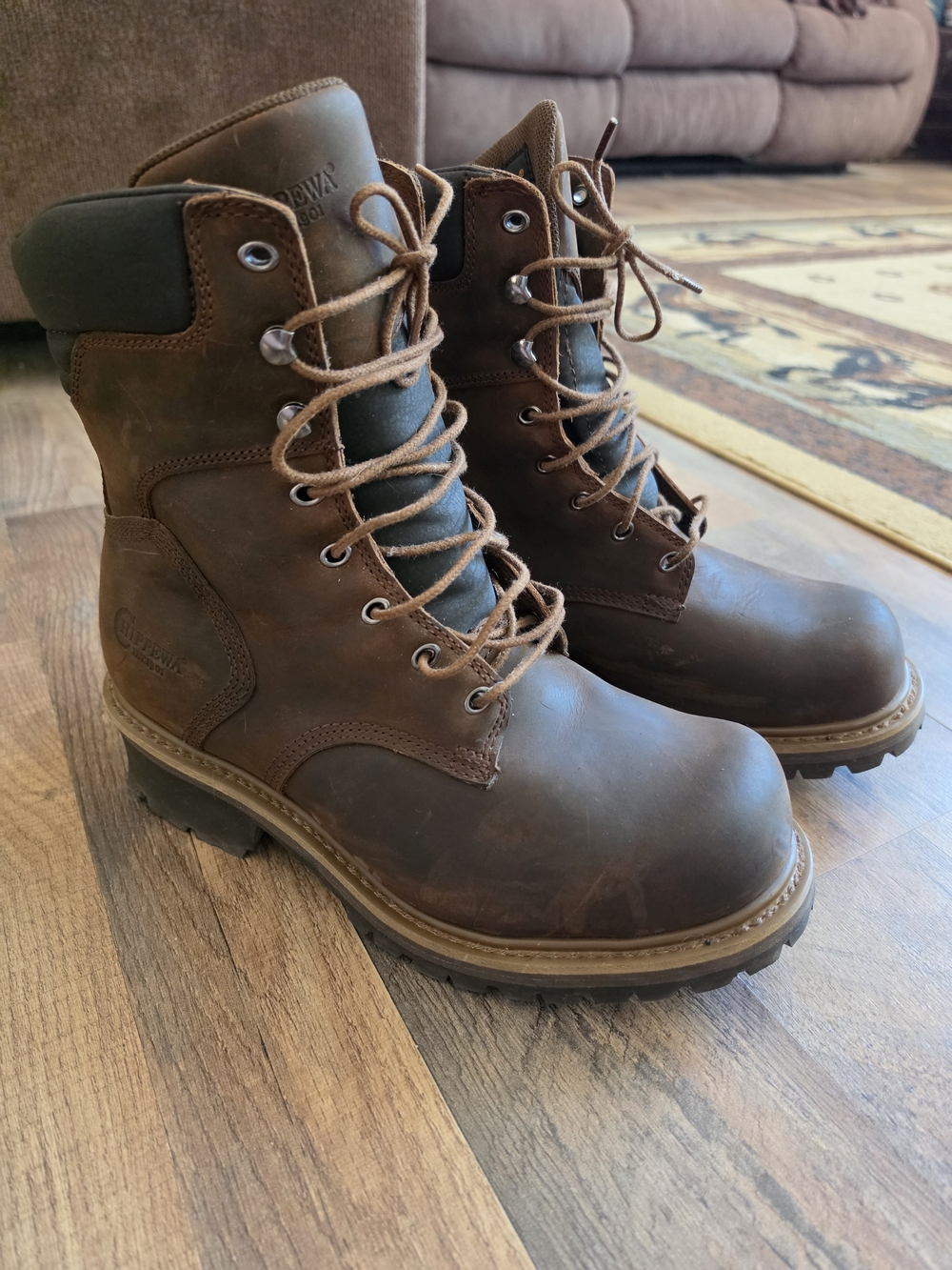 Men’s Chippewa Hador 8” Steel Toe Logger Boots – Size 10×W Worn Twice